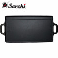 Pre-seasoned cast iron double side griddle grill fry pan